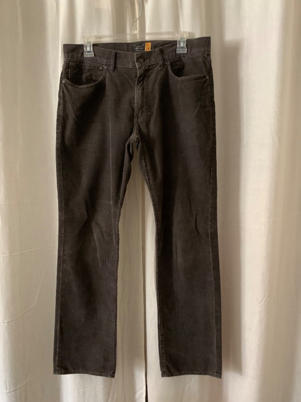 J.Crew 484 Slim Fit Corduroy Pants Men's 32x30 Charcoal Brown 5-Pocket